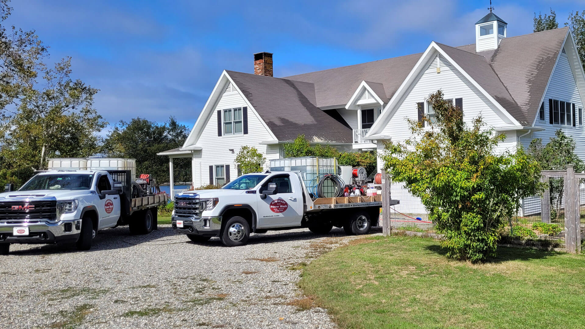 Power washing exterior house